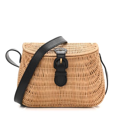 GUCCI Wicker Vimni Shoulder Bag Natural 